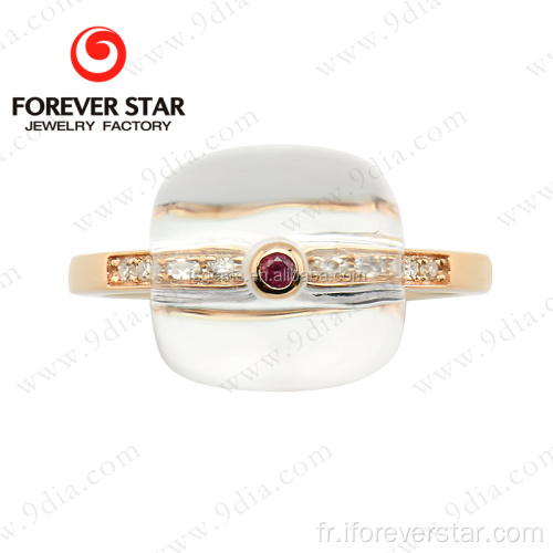 Bague en or 16K avec designs en or rose